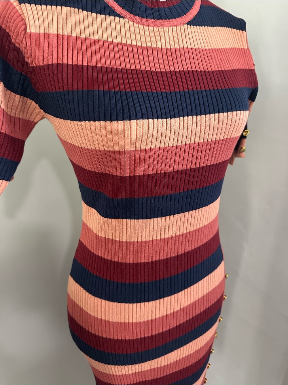 Say What Women’s Striped Sweater Dress, Midi, Ribbed, Bodycon, Fall, XL - Picture 3 of 12